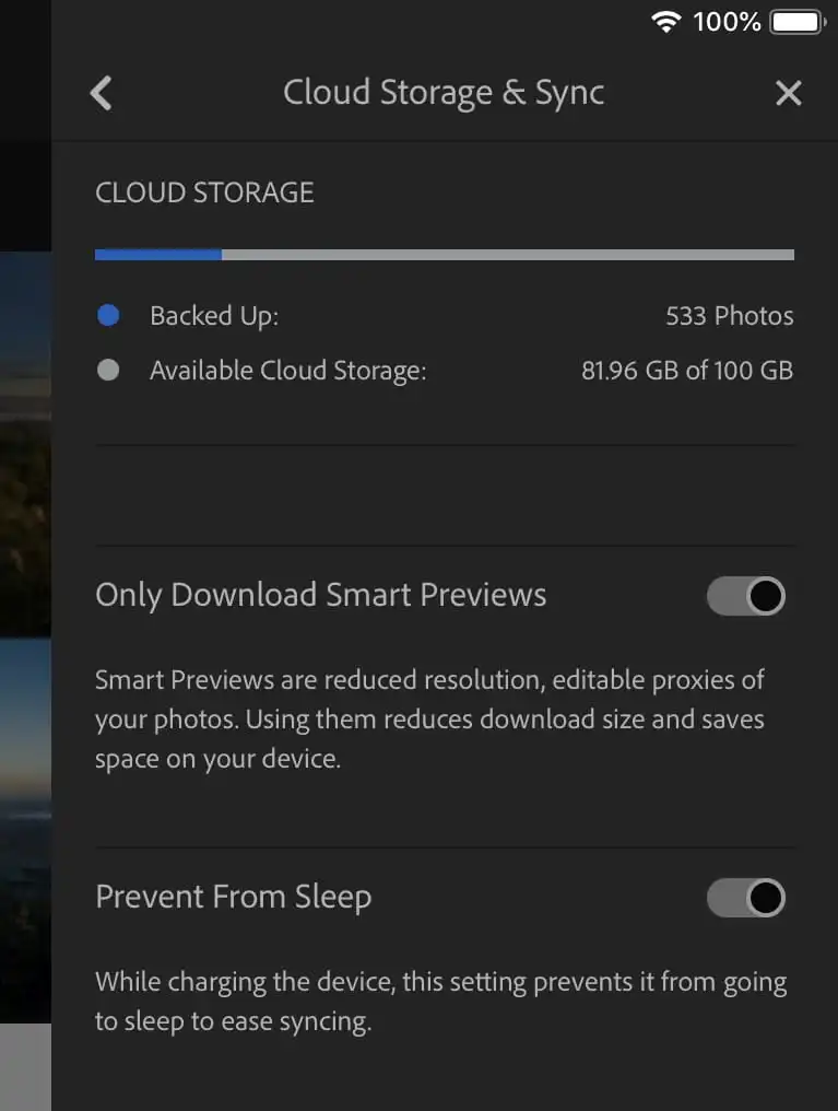 Lightroom Cloud Storage